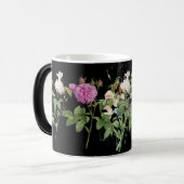 Elegant roze en witte bloemen botanisch ontwerp magische mok (Voorkant links)