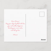 Elegant roze en witte bloemenboeket met harten briefkaart (Achterkant)