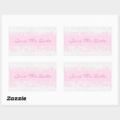 Elegant roze en witte Floral Lace Rechthoekige Sticker (Vel)