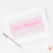 Elegant roze en witte Floral Lace Rechthoekige Sticker (Envelop)