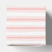 Elegant roze en witte horizontale strepen patroon bedankdoosjes (Bovenkant)