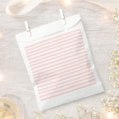 Elegant roze en witte horizontale strepen patroon bedankzakje (Geknipt)