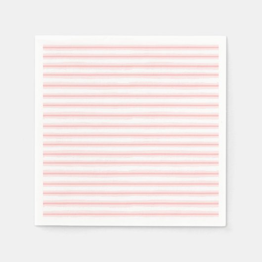 Elegant roze en witte horizontale strepen patroon servet (Voorkant)