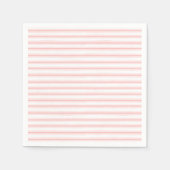 Elegant roze en witte horizontale strepen patroon servet (Voorkant)