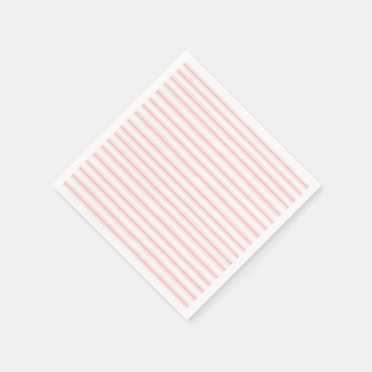 Elegant roze en witte horizontale strepen patroon servet (Hoek)