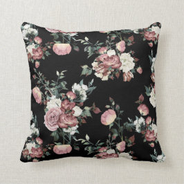 Elegant roze en witte rozen in Floral Design Kussen