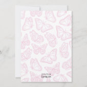 Elegant roze en witte vlinder Baby shower Kaart (Achterkant)