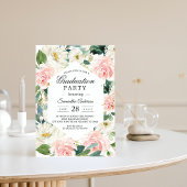 Elegant roze en witte Waterverf Floral Lijst Kaart