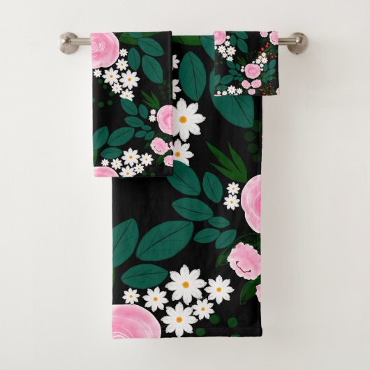 Elegant roze en witte waterverf Verf Bad Handdoek (Insitu)