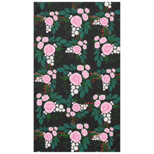 Elegant roze en witte waterverf Verf Tafelkleed (Voorkant)