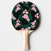 Elegant roze en witte waterverf Verf Tafeltennisbatje (Achterkant)