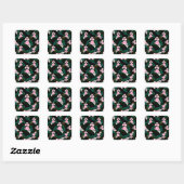 Elegant roze en witte waterverf Verf Vierkante Sticker (Vel)