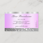 Elegant Roze en Zilver Sparking Glitter Shimmery Visitekaartje (Achterkant)