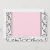 Elegant roze en zilveren Baby shower Kaart (Achterkant)
