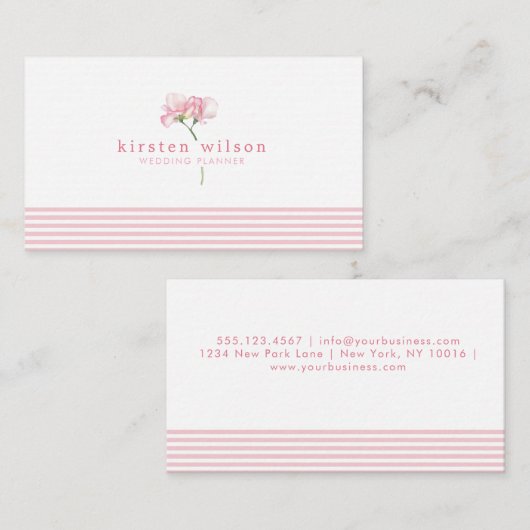 Elegant roze en zoete peren - speciaal aangepast visitekaartje (Voorkant / Achterkant)