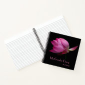 Elegant roze en zwart botanisch Notitieboek (Binnen)
