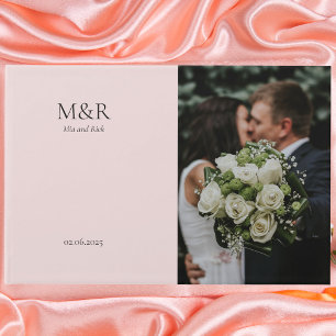Elegant roze en zwart huwelijk gastenboek