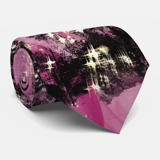 Elegant roze en zwart huwelijk stropdas (Opgerold)