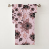 Elegant roze en zwart kant in stijl bad handdoek (Insitu)