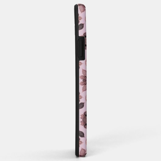 Elegant roze en zwart kant in  stijl, Case-Mate iPhone case (Achterkant/rechts)