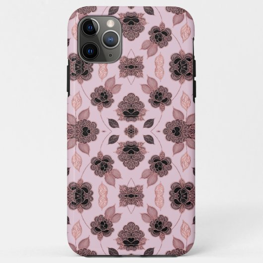 Elegant roze en zwart kant in  stijl, Case-Mate iPhone case (Achterkant)
