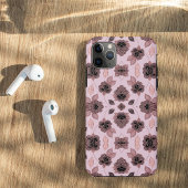 Elegant roze en zwart kant in  stijl, Case-Mate iPhone case