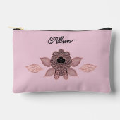 Elegant roze en zwart kant in  stijl etui (Voorkant)