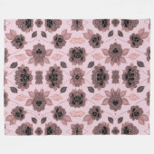 Elegant roze en zwart kant in  stijl fleece deken (Voorkant (Horizontaal))