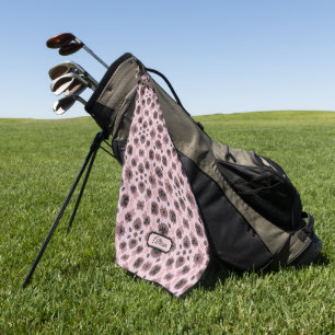 Elegant roze en zwart kant in stijl, golfhanddoek