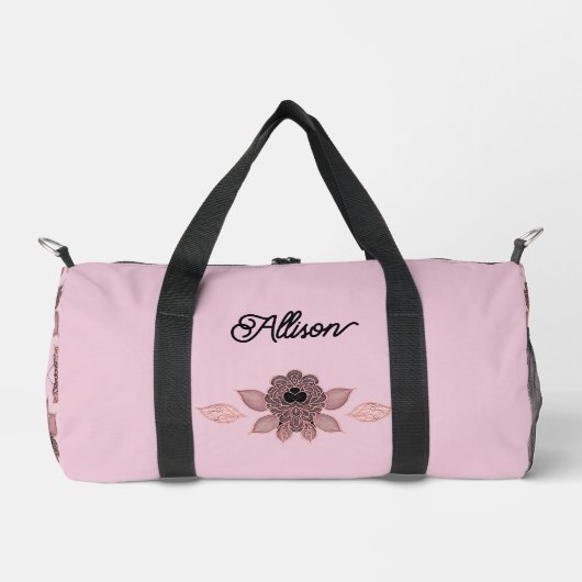 Elegant roze en zwart kant in stijl plunjezak (Voorkant)