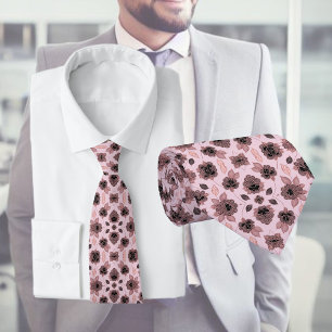 Elegant roze en zwart kant in  stijl, stropdas