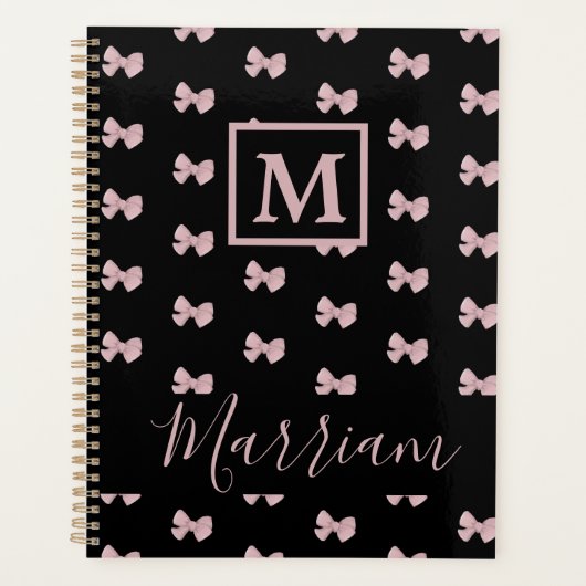 Elegant roze en zwart, speciaal gebanner planner (Voorkant)