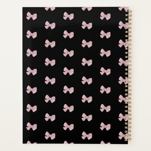 Elegant roze en zwart, speciaal gebanner planner (Achterkant)