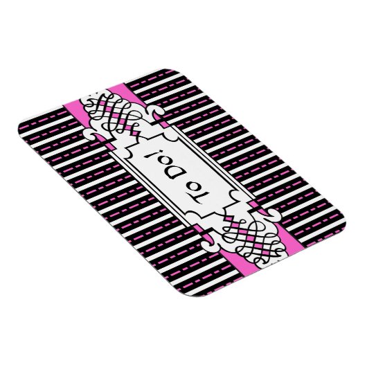 Elegant Roze en Zwart Te Doen Lijst Koelkast Magne Magneet (Rechterzijde)