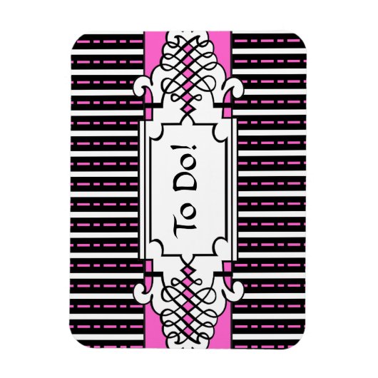 Elegant Roze en Zwart Te Doen Lijst Koelkast Magne Magneet (Verticaal)