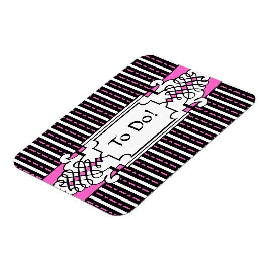 Elegant Roze en Zwart Te Doen Lijst Koelkast Magne Magneet (Linkerzijde)