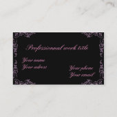 Elegant roze en zwart visitekaartje (Achterkant)