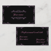 Elegant roze en zwart visitekaartje (Voorkant / Achterkant)