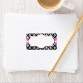 Elegant roze en zwarte afdrukbare Adresetiketten Etiket (Insitu)