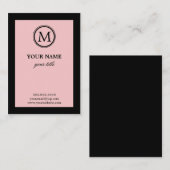Elegant roze en zwarte Visitekaartjes (Voorkant / Achterkant)