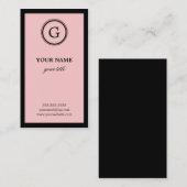 Elegant roze en zwarte Visitekaartjes (Voorkant / Achterkant)