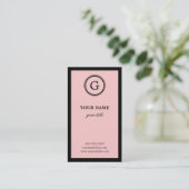Elegant roze en zwarte Visitekaartjes (Staand voorkant)