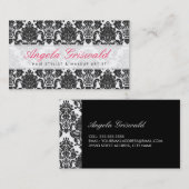 Elegant roze en zwarte Visitekaartjes (Voorkant / Achterkant)