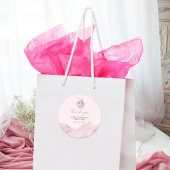 Elegant Roze Engel Meisje Doop Doop Ronde Sticker