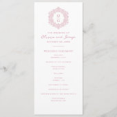 Elegant Roze Erfstuk Bruiloft Programmakaart (Voorkant)