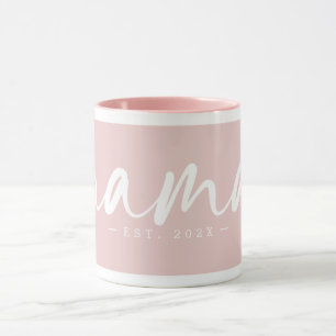 Elegant Roze Est, jaartekst MAMA Wit Mok