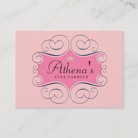 Elegant roze etiket visitekaartje (Voorkant)