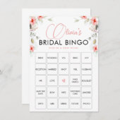 Elegant roze Eucalipt Wildflower Bingo Game Kaart (Voorkant / Achterkant)