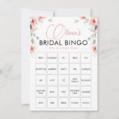 Elegant roze Eucalipt Wildflower Bingo Game Kaart (Voorkant)