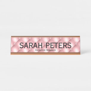 Elegant roze Executive Manager Desk Name Bord Bureau Naambordje